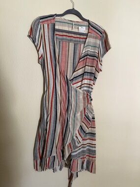 Free People Striped Wrap Mini Dress NWT